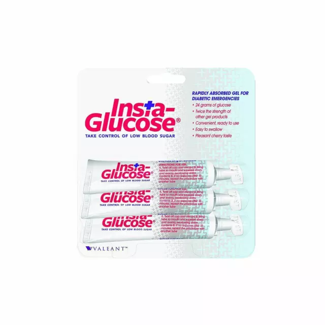 Insta-Glucose Gel Pour Bas Sang Sucre - 3 Paquet 32.2ml Par Tube