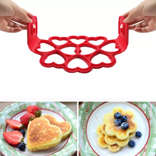 Pancake Nonstick Maker Mould Silicone Omelette Egg Ring Mold Tool Tackle#