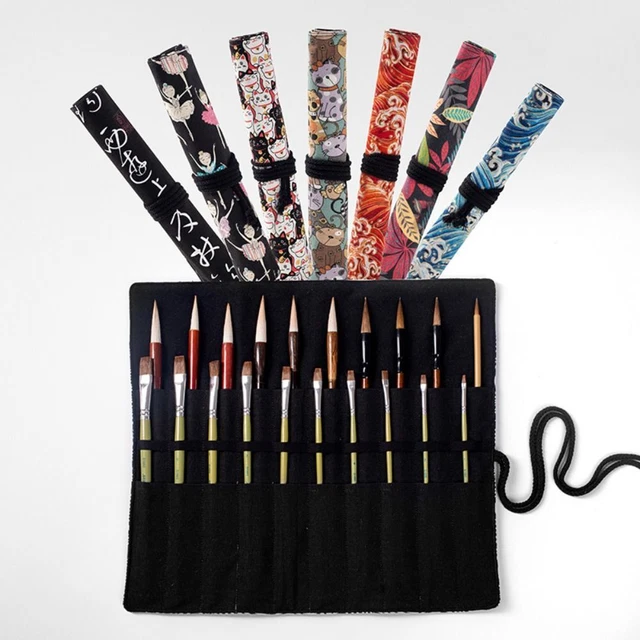 Canvas Painting Brushes Holder Multifunctional Pen Case  Art Supplies
