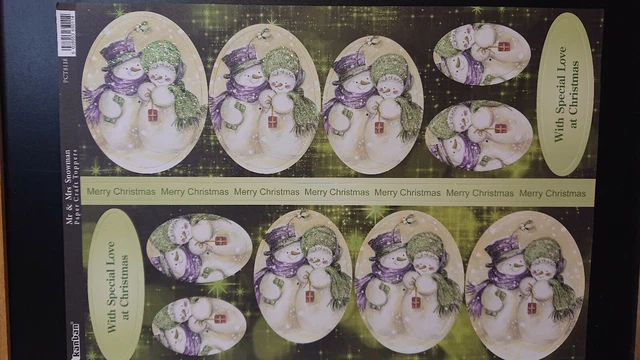 Loving MERRY CHRISTMAS Card FOR MOM & DAD, Snowmen Tree By Bella - View #3