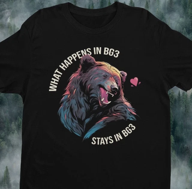 Bg3 Love Bears T-Shirt Funny Gamer Meme Tee Rpg Fan Gift S-5Xl