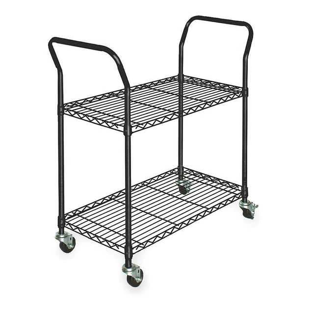 GRAINGER APPROVED 3TPC9 Wire Cart, 2 Shelf,L53 x W18 x H39 In.