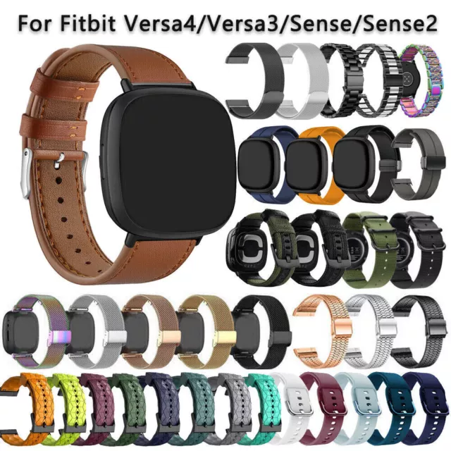 Leder Silikon Metall Uhrenarmband Für Fitbit Sense 2 / Versa 3 4 Ersatzarmband