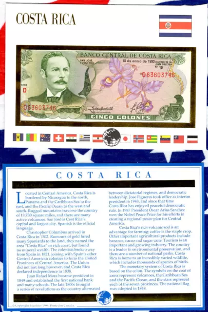 E Banknotes of All Nations Costa Rica 5 Colones 1992 P-236e.3 UNC D63603746