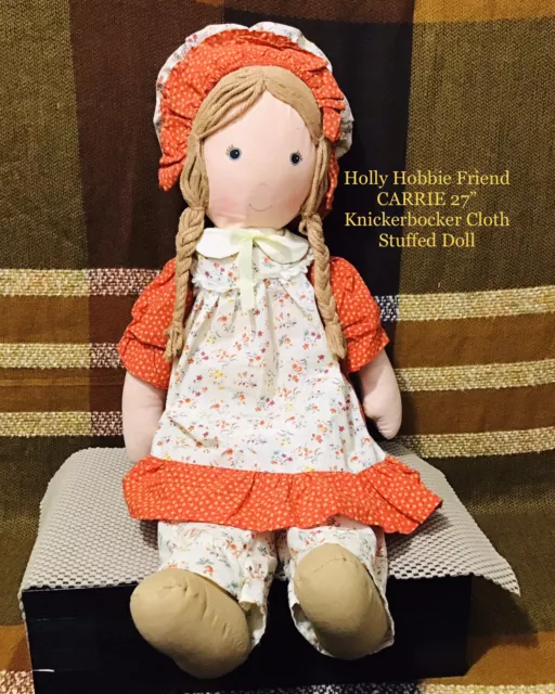 Vintage 1970s Knickerbocker 27” Holly Hobbie Friend CARRIE Cloth Rag Doll