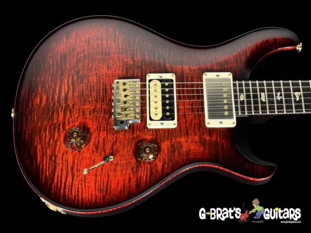 2013 Paul Reed Smith Prs Custom 24 Flame Haut & Oiseaux 1-OFF Scarlet Fumée