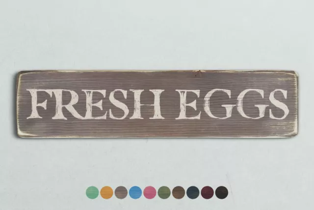 FRISCHE EIER Vintage-Stil Holzschild. Shabby Chic Retro Heimgeschenk