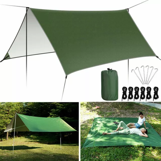 3MX3M TENT TARP Hammock Rain Sun Shade Shelter Waterproof Camping Picnic Pad  Mat £27.99 - PicClick UK