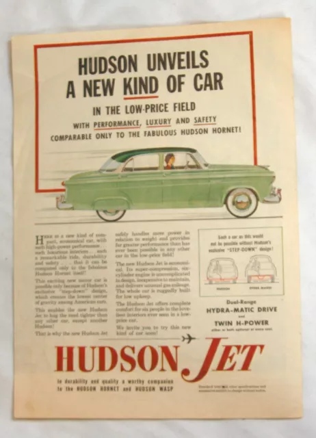 Hudson Jet car automobile Vintage magazine ad advertisement 1953