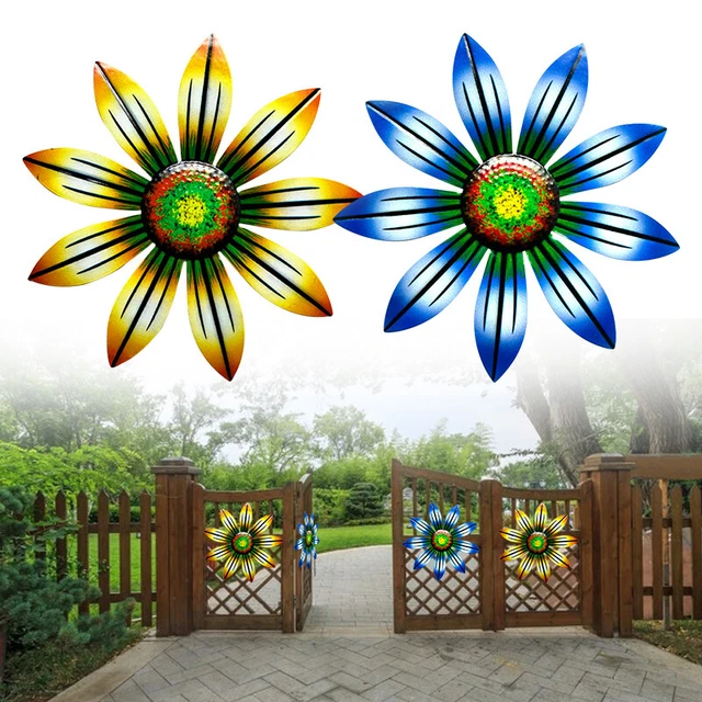 Garden Metal Flower Wall  Outdoor Hanging Ornament Home Art Sculpture Decor