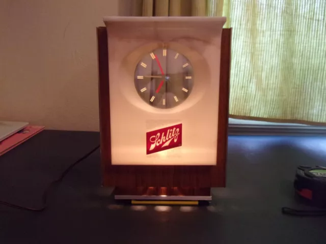 vintage schlitz beer cash register lighted sign clock