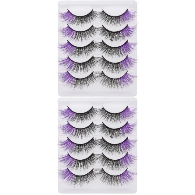 10 Pairs Colore Ciglia Strisce Cosplay Ciglia Colore Ciglia Finte