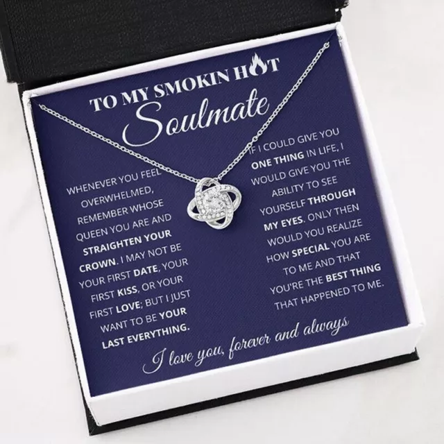 To My Hot Soulmate  / Sparkling Love knot Necklace