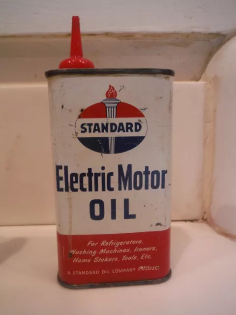 Vintage Standard Oil Electric Motor Oil  Old Advertising Tin Can 1/2 Pint
