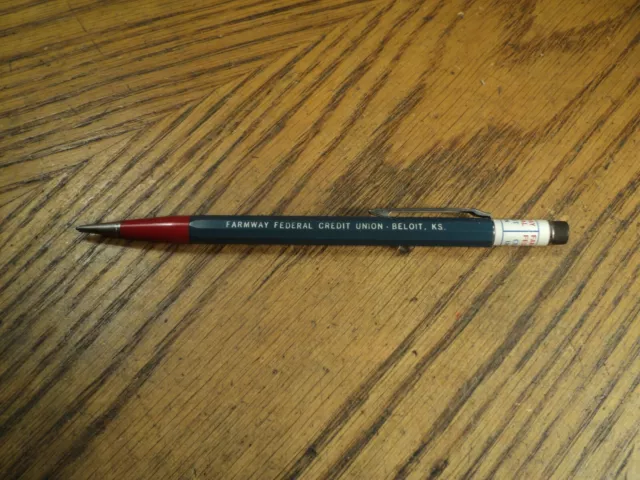 Vintage Autopoint Mechanical Pencil Farmway Federal Credit Union 5-5/8" Long USA