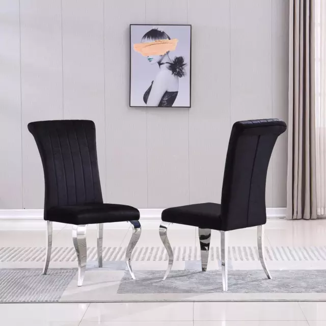 DINING CHAIR, Silver/Black