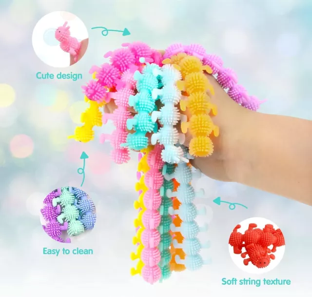 Stretchy Caterpillar Worm Fidget Toy Noodle Stress Relief Sensory ADHD Autism 3