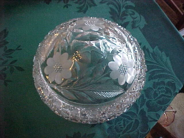 Victorian ABP Cut Glass Mushroom Type Electric Table Lamp Shade 8-1/4" Fitter