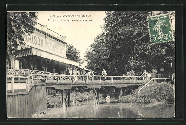CPA Nogent-sur-Marne, Entree de l´Ile de Beaute et Convert 1908