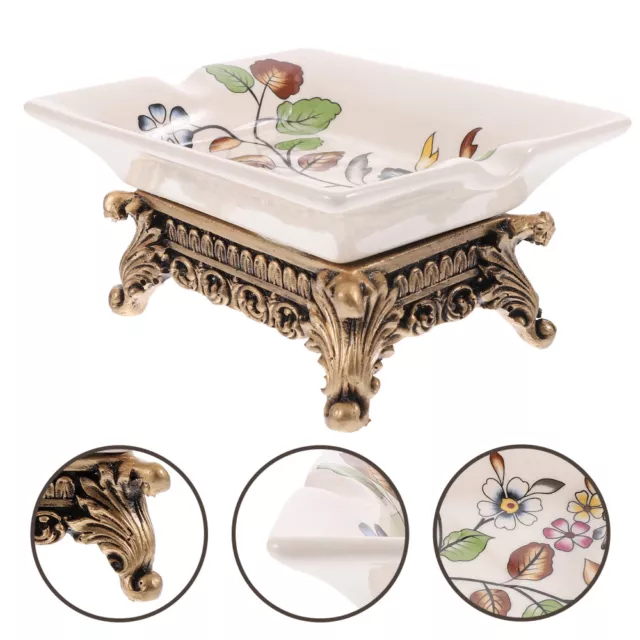 European Style Soap Tray Exquisite Printing Flower Soap Holder Countertop Soap