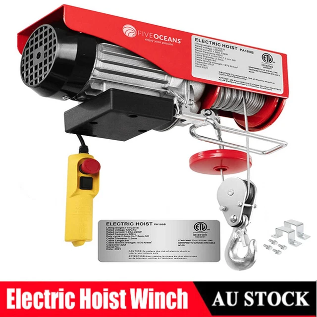 50/100KG ELECTRIC HOIST Winch Rope Remote Chain Lifting Tool Cable 12M Rope AU 157.70 PicClick AU