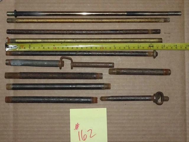 VTG Box Lot Misc Lighting Parts Antique Threaded Lamp Rods Tubing Parts FB-162