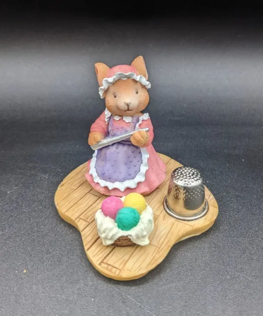 Mouse Figurine Thimble Holder with Magnet Pin Holder Sewing Gift