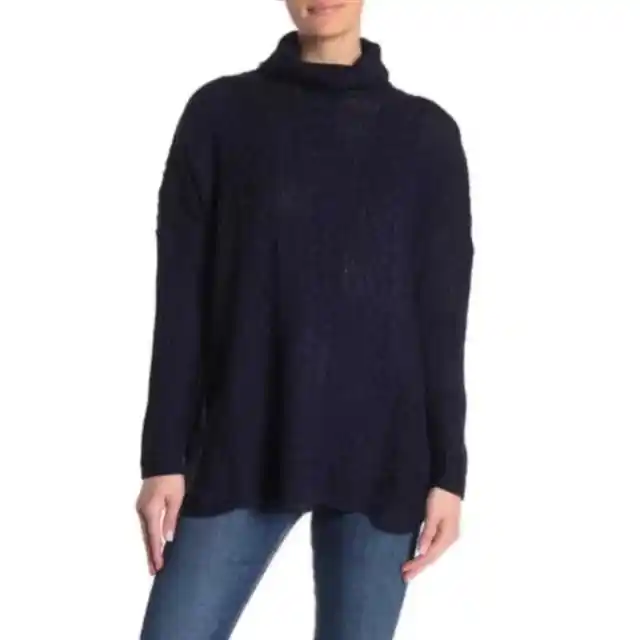 JOSEPH A Boxy Cable Knit Turtleneck Sweater M NEW