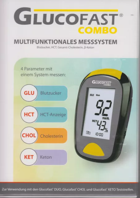 Glucofast Combo - Multiparameter-Messsystem Mmol / L/L - Bz / Hct / Ss-keton/Ges 2