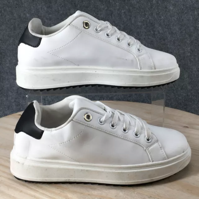 Madden Girl Shoes Womens 8.5 Josiiee Lace Up Sneaker Josi02J1 White Faux Leather