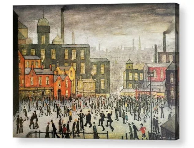 Ls Lowry "Our Town" Repro Canvas Box Art/ Photo Print  A4, A3, A2, A1