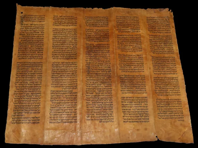 TORAH BIBLE VELLUM MANUSCRIPT FRAGMENT/LEAF 450+ YRS OLD YEMEN Numbers 7:2-10:29