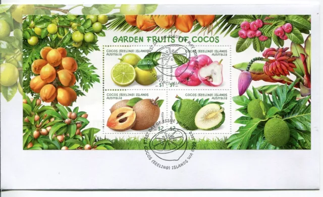 2017 Garden Fruits of Cocos Island (Mini Sheet) FDC - Cocos Islands WA 6799 PMK