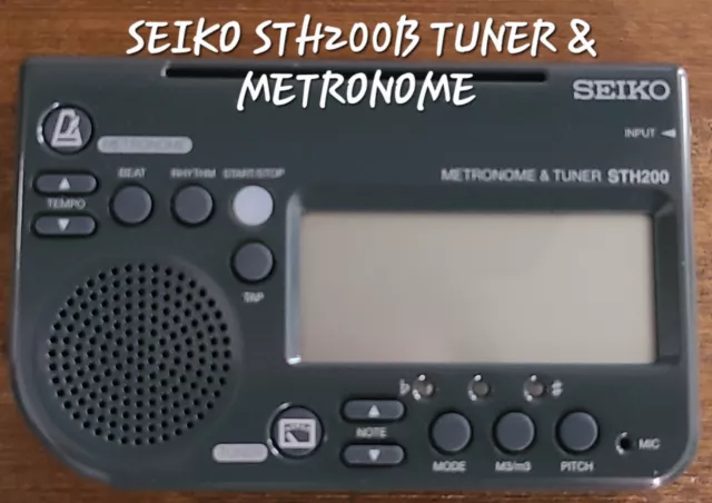 SEIKO STH200B Black Metronome and Tuner,  Music Tuner Stand Attachable