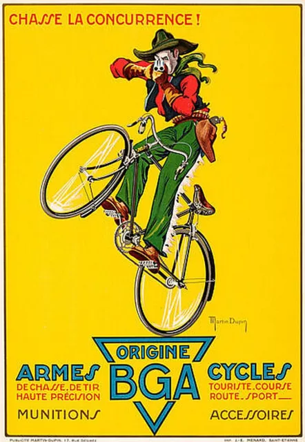 Affiche Publicitaire / Poster 60x80 cm / Armes & Cycle 1930's