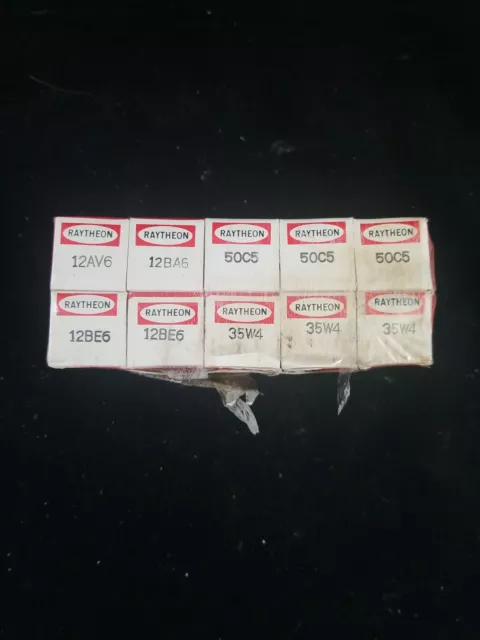 Raytheon Vintage Vacuum Tubes 10 Pack w/ Original Box NOS