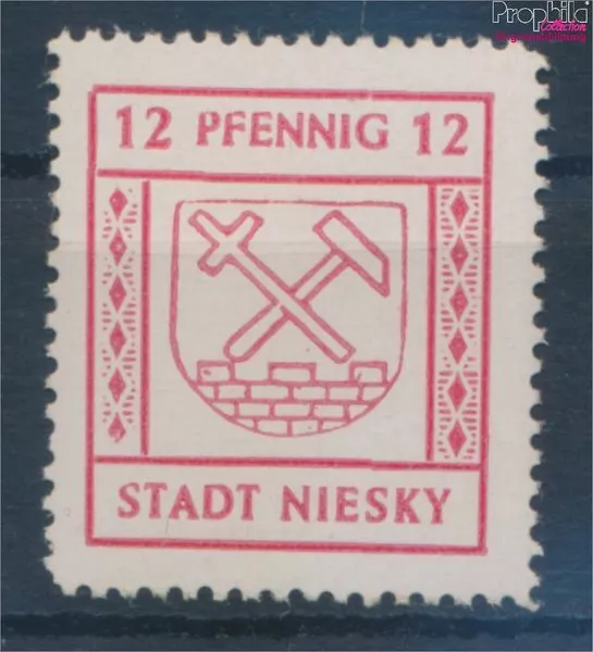 Briefmarken Niesky (Oberlausitz) 1945 Mi 13 postfrisch Flaggen und Wappen (10342