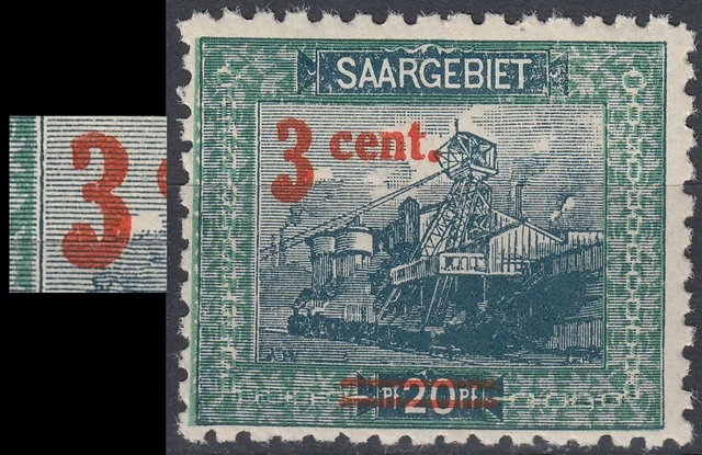 Saar Nr. 70B PF II postfrisch ** "Plattenfehler"