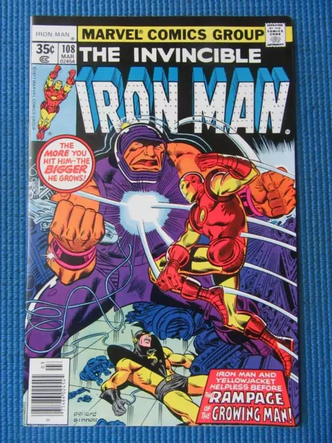 Invincible Iron Man # 108 - (Nm+) -Rampage Growing Man-Avengers-Jack Of Hearts