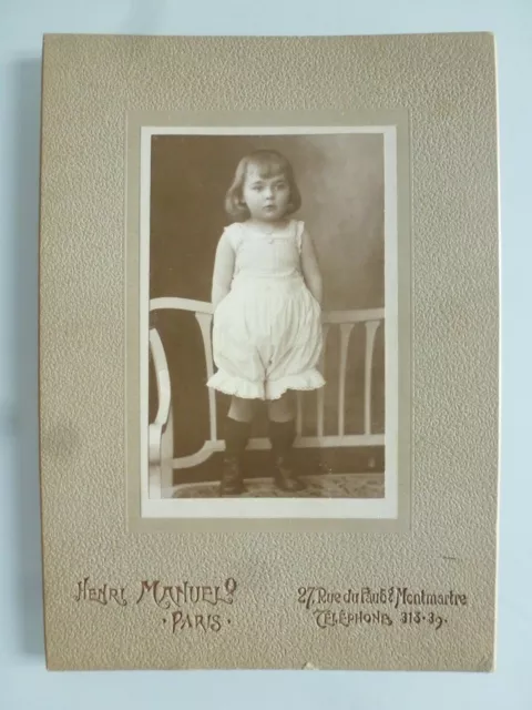 Photographie Ancienne Circa 1920 Portrait Enfant Fille Par Henri Manuel A Paris