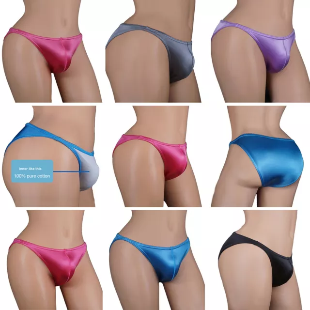 Women Sexy Shiny High-Waisted Panties Glossy Gymnastics Briefs Inner Outer  Wear