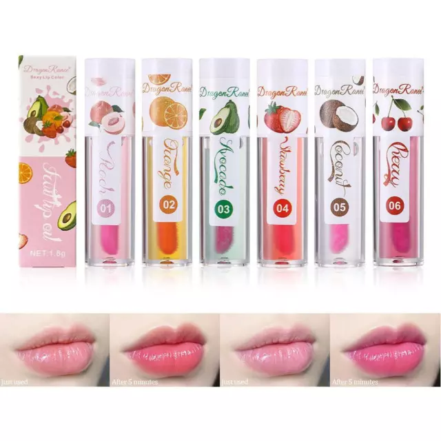 Fruit Series Lip Oil Glass Lip Moisturizing Transparent Lip Gloss Exfoliati O6V3
