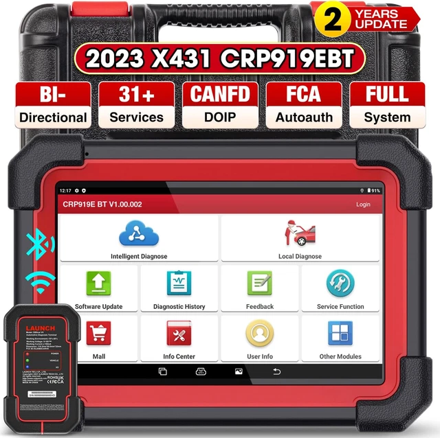 LAUNCH X431 CRP919E Scanner Bluetooth OBD2 Strumento diagnostico auto tutto il sistema, CANFD