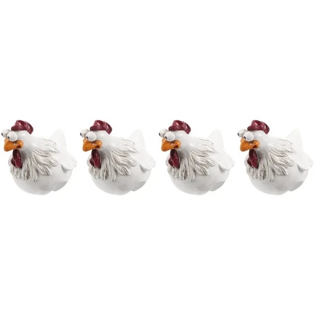 4pcs garden animal statue Funny Chicken Ornament for Fence Garden Ladder Hen De
