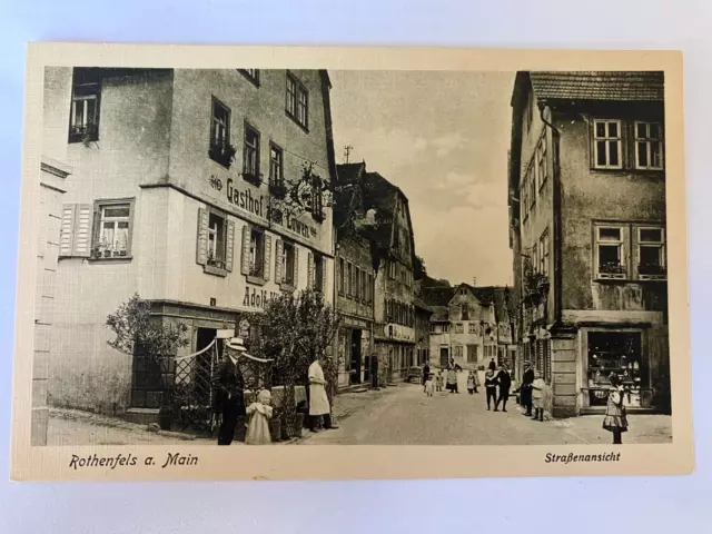 Rothenfels a. Main "Strassenansicht" Gasthof zum Löwen mit Passanten  um 1910