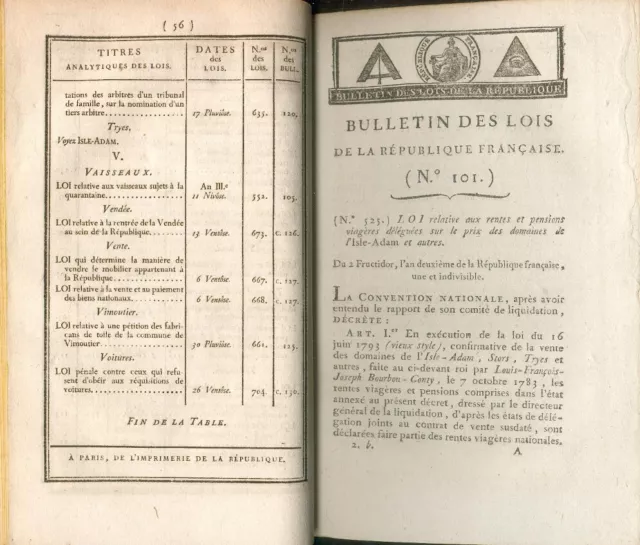 Bulletin des Lois de la République Française/1re Série/3e Trim./101 à 130/an III