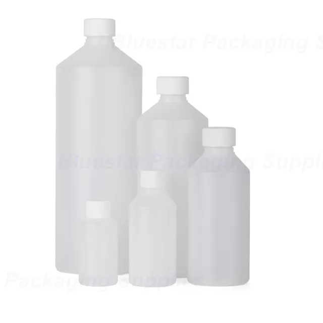 Plastic Bottles Natural HDPE with Screw Top Lid 50ml 100ml 250ml 500ml 1000ml