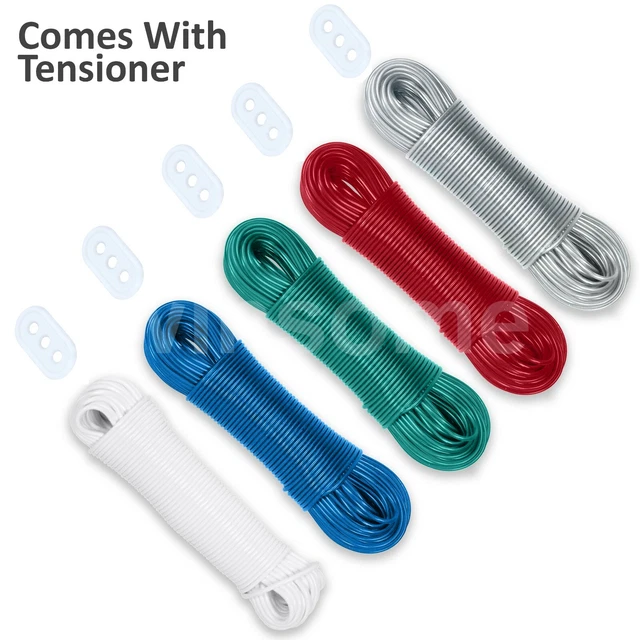 PLASTIC WASHING LINE Rope Clothes Line Airer Strong Core Cover Dryer