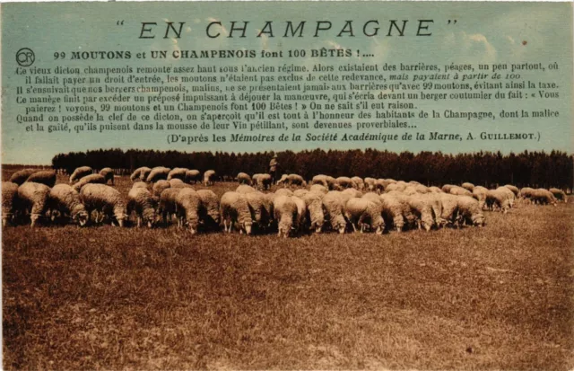 CPA En Champagne - 99 Moutons et Un Champenois ont 100 Betes! (742144)