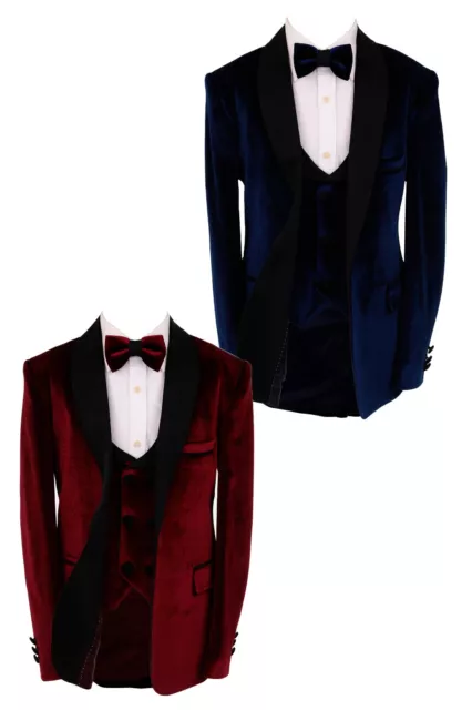 Boys Velvet Tuxedo Suit Formal Wedding Pageboy 5 Piece Complete Set